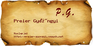 Preier Gyöngyi névjegykártya